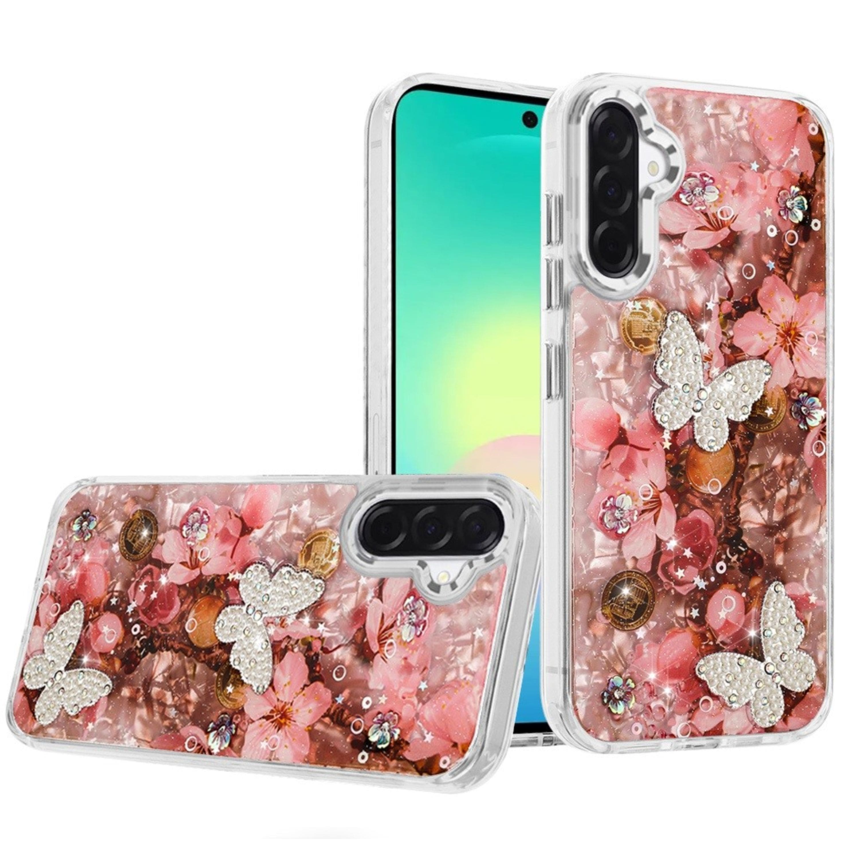 Kitcheniva - Epoxy Glitter With 3D Beaded Butterflies Plus Tempered Glass For Samsung A27 5G 4 - Multicolor price history on PriceWatchPro
