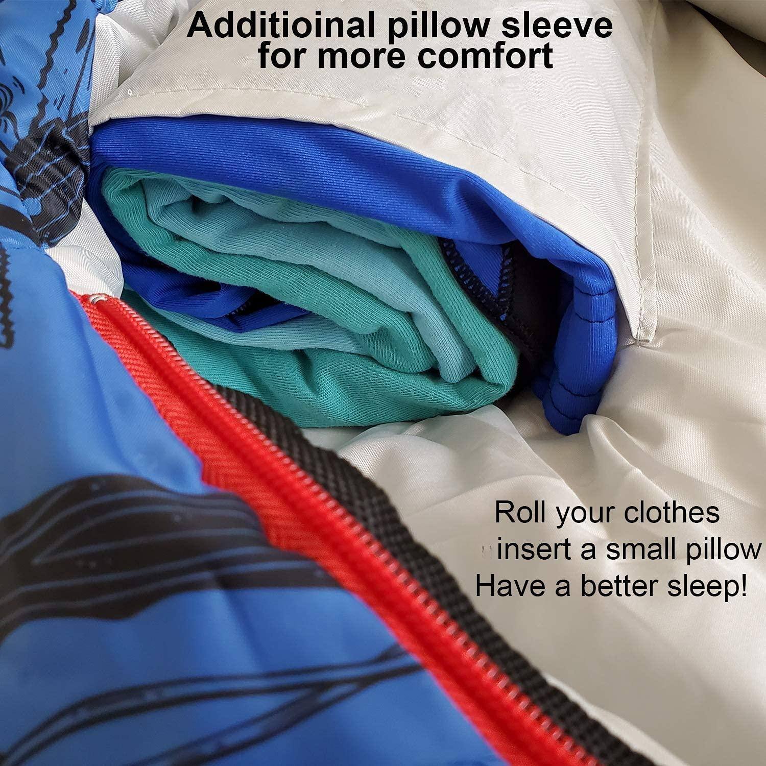 Additional pillow sleeve for more comfort

Roll your clothes, insert a small pillow, Have a better sleep!