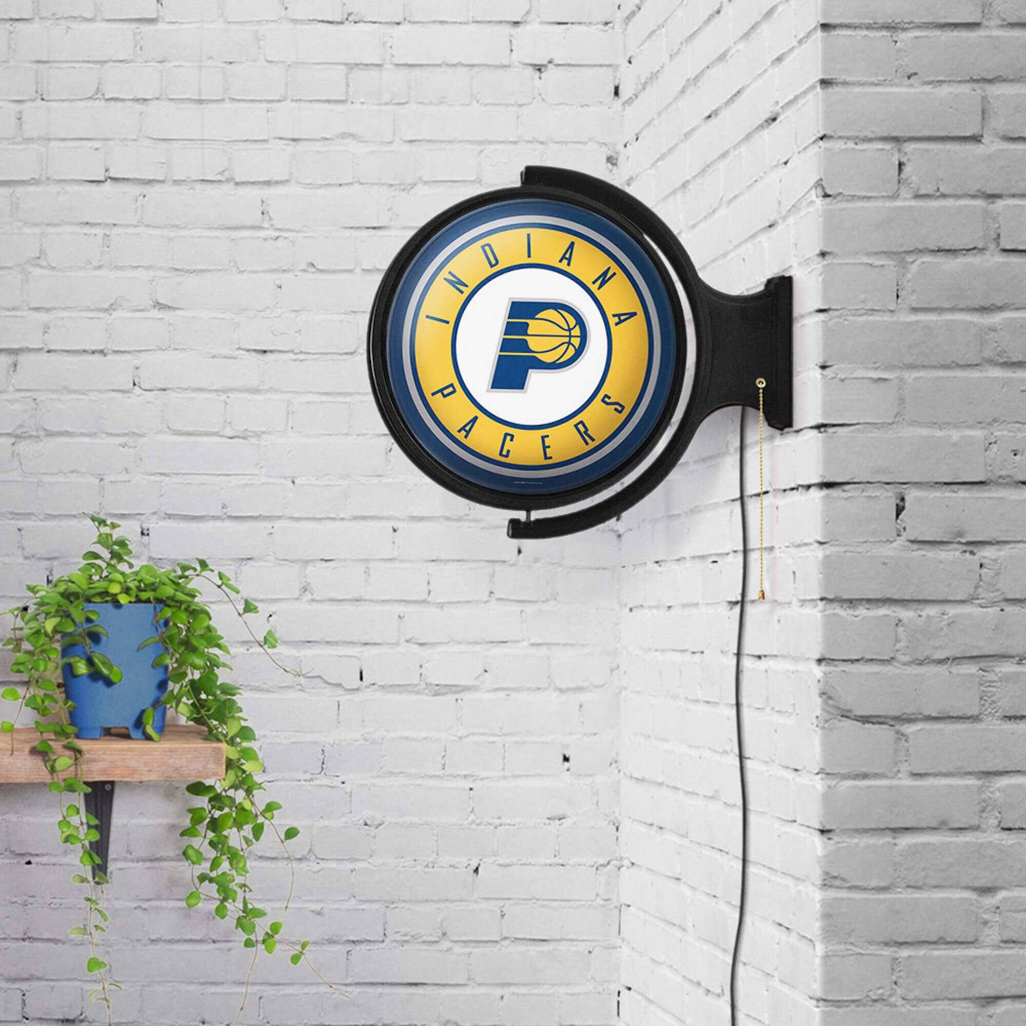 Alt View 3. The Fan-Brand - Indiana Pacers 21'' x 23'' Rotating Lighted Wall Sign - Multicolor.