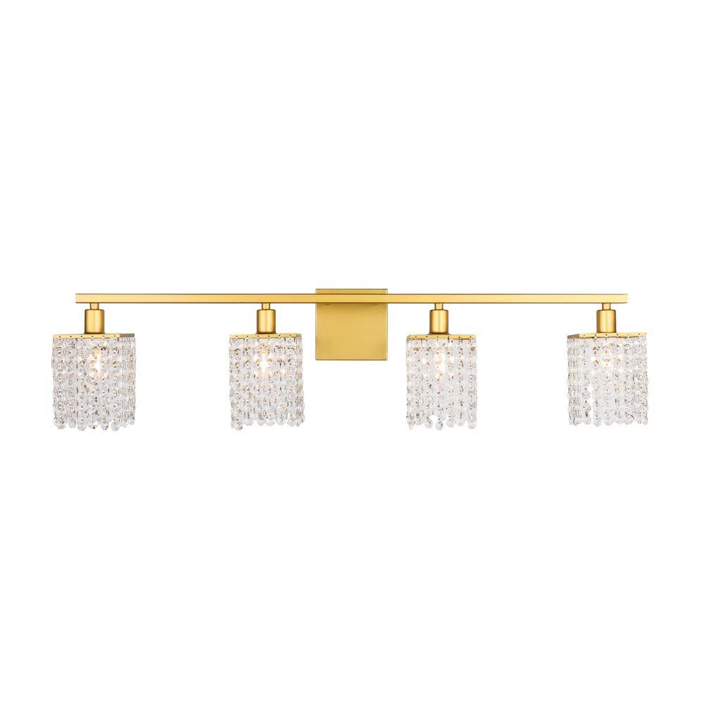 Alt View 10. Living District - Phineas 4 light Brass and Clear Crystals wall sconce - Brass And Clear Crystals.