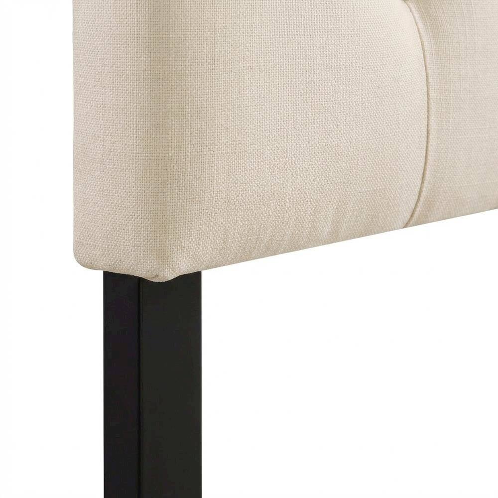 Alt View 1. FurniFact - Upholstered Fabric King Headboard with Padded Design for Comfortable Support - Beige.