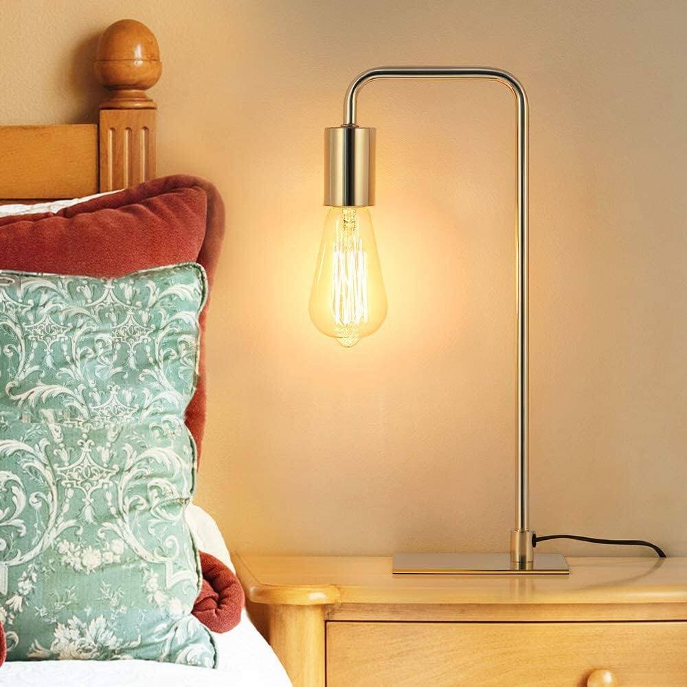 Alt View 1. Oumilen - 2-Pack Gold Industrial Table Lamps, Metal Desk Lamp with E26 Socket & On-Off Switch UL Plug for Bedroom Office.
