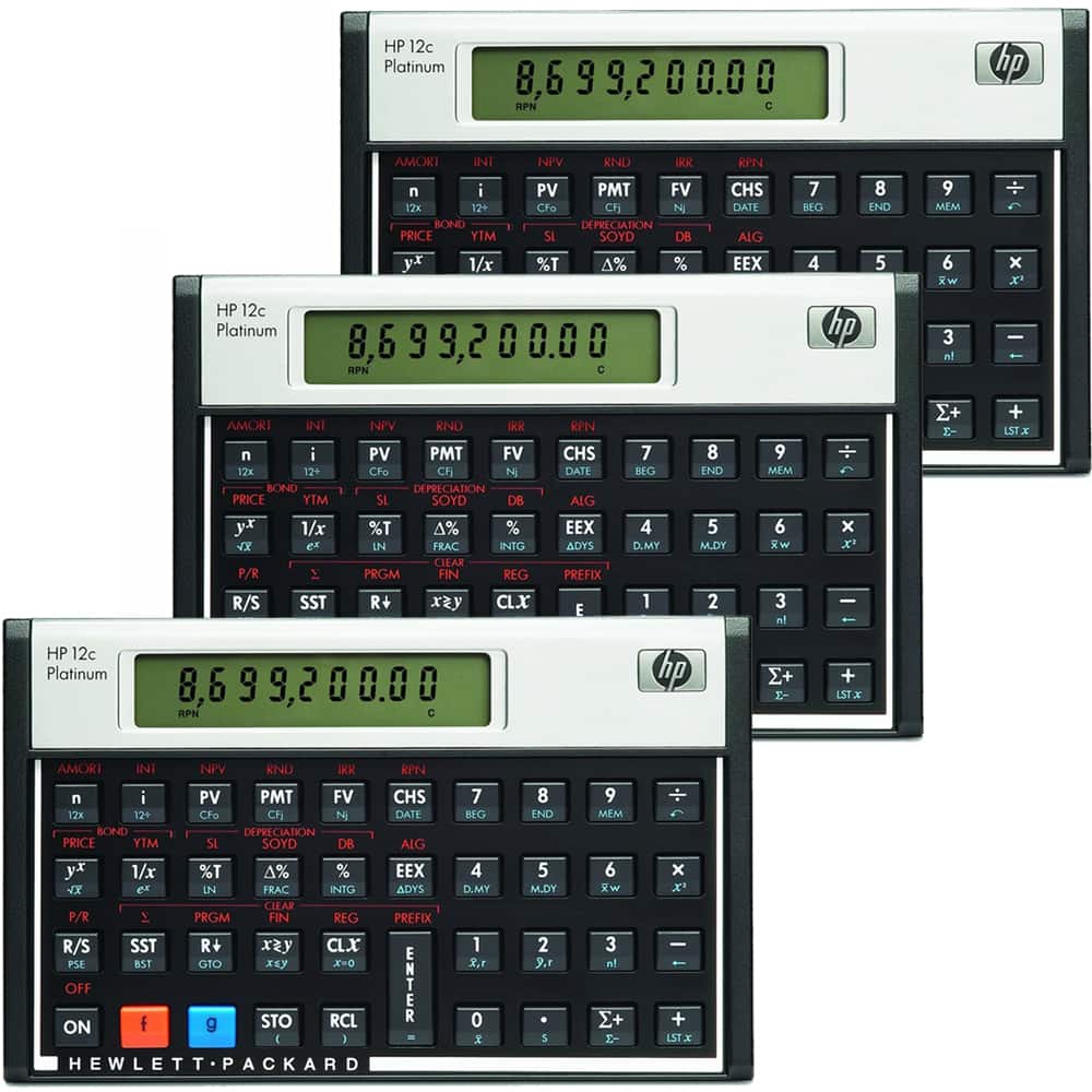 HP - 12C Platinum Financial Calculator HEWF2231AA - 3 Units
