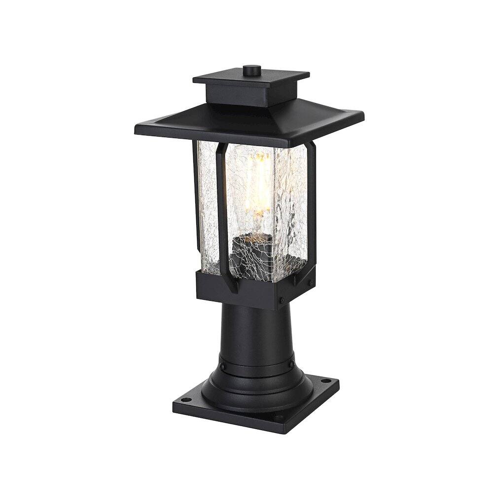 Angle. Elegant Lighting - Salem 7 inch Outdoor Pendant in Black - Black.