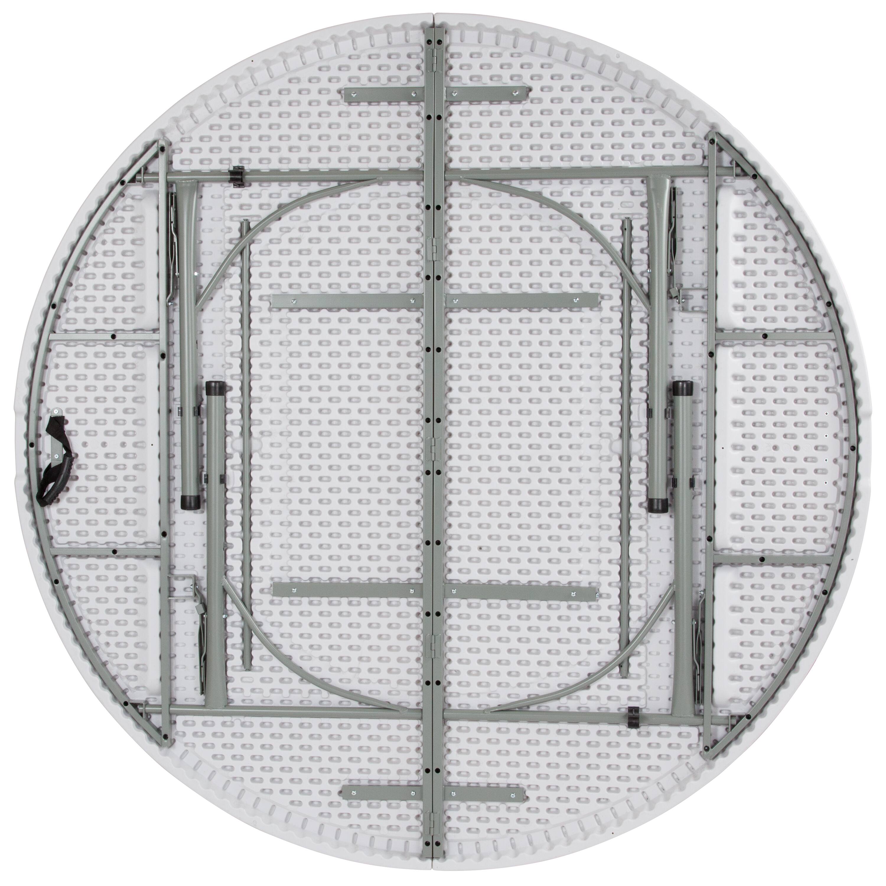 Alt View 15. Alamont Home - Stonewall 6-Foot Round Bi-Fold Granite White Plastic Event Folding Table with Handle - Granite White.