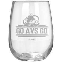 Great American Products - Colorado Avalanche Etched 17oz. Rally Cry Stemless Wine Glass - Multicolor