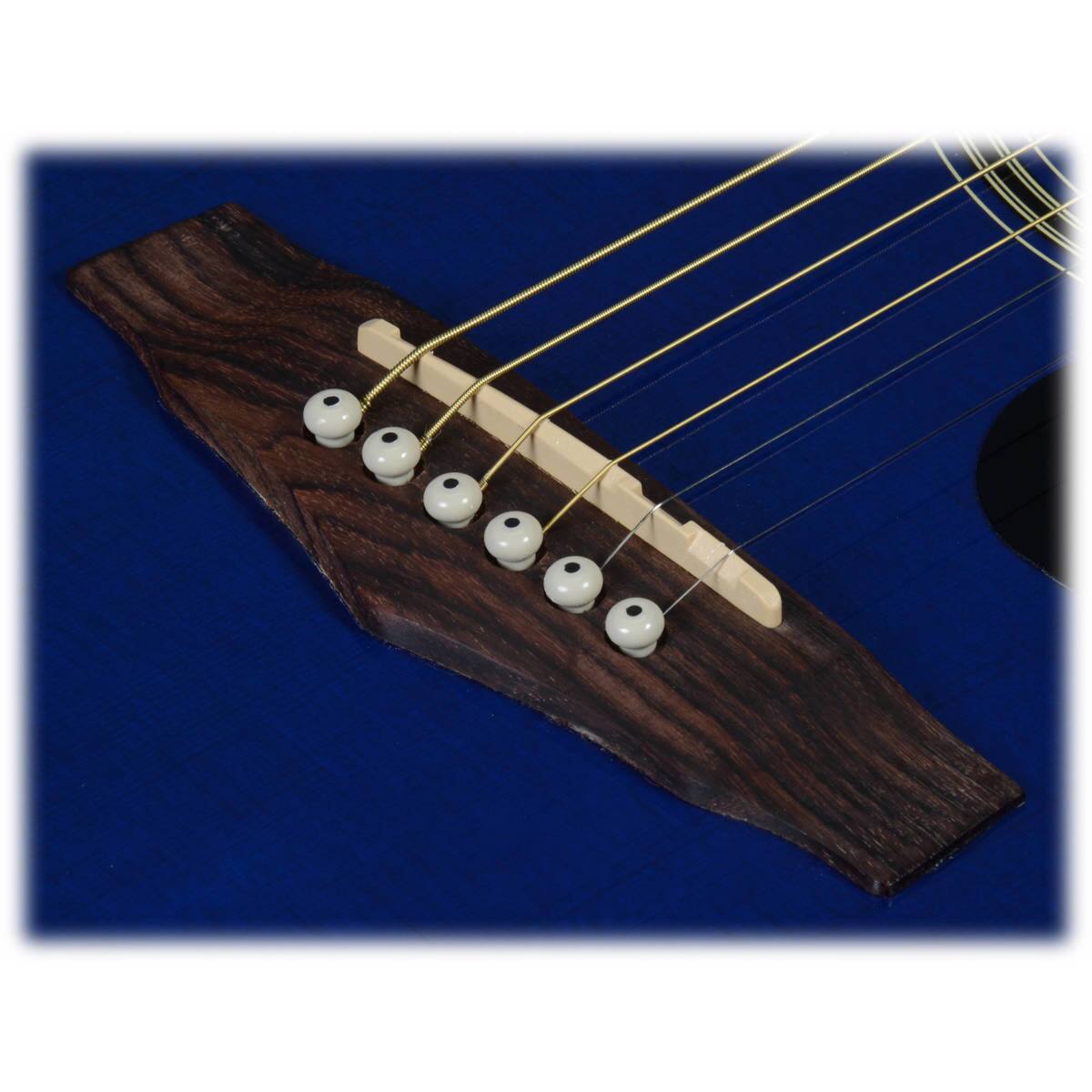 Alt View 8. Ibanez - Ibanez Performance PF15ECE Performance Dreadnought Acoustic Electric Guitar, Rosewood Fretboard, Transparent Blue.