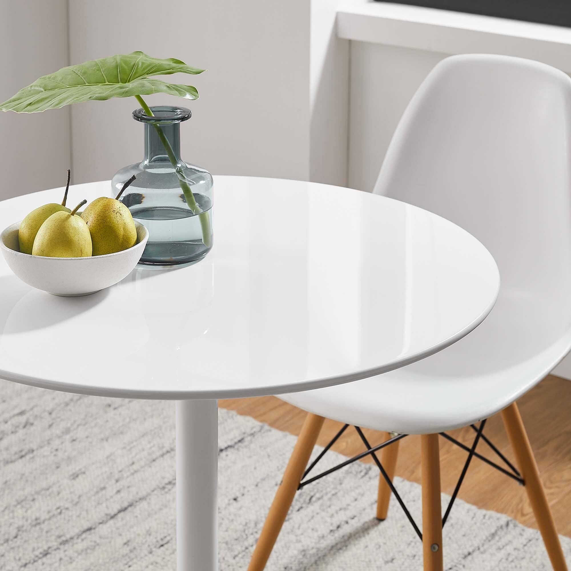 Alt View 3. Modway - Lippa Round 28" Dining Table - White.