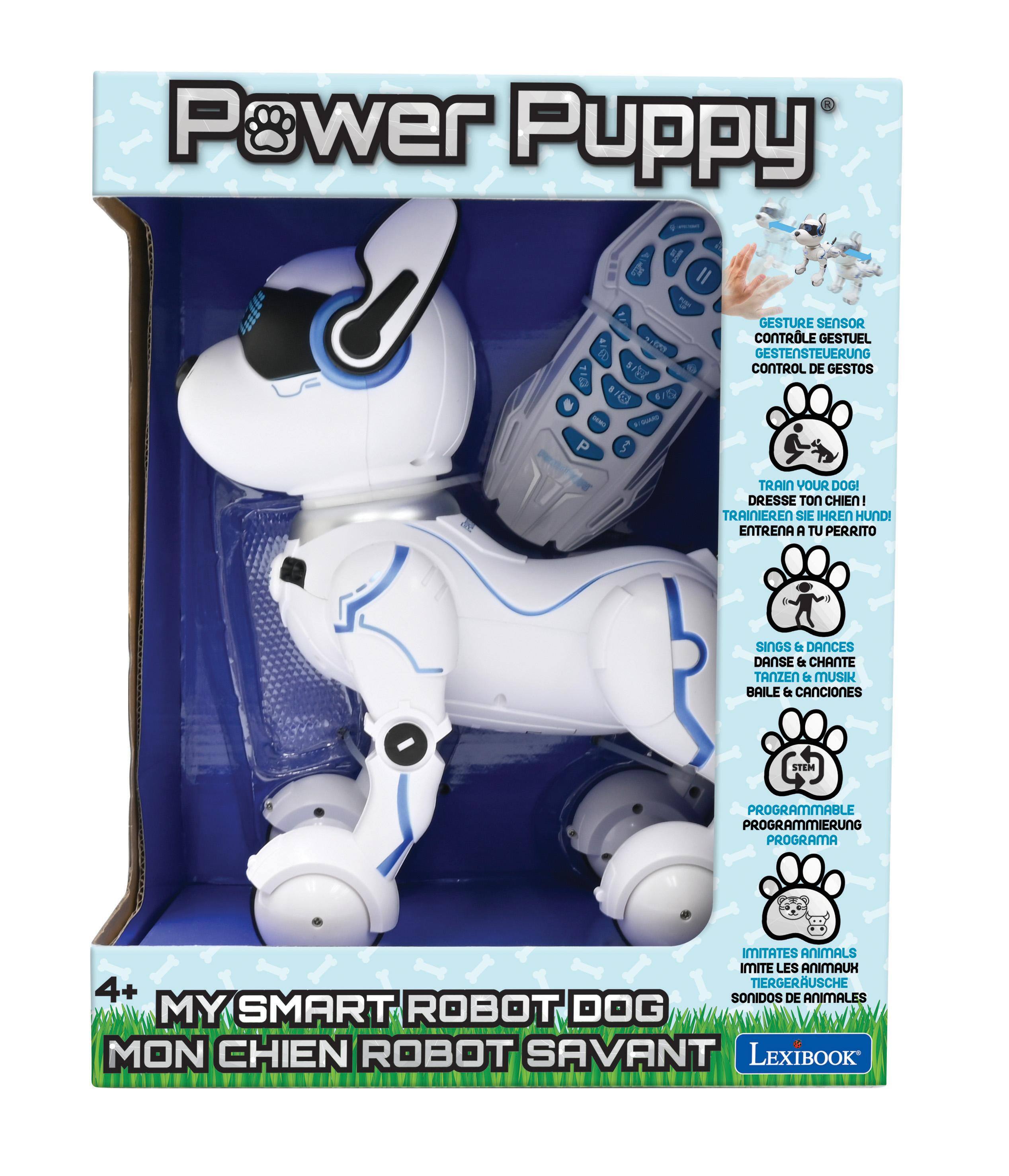 Power Puppy  
II  
51  
GESTURE SENSOR CONTRLE GESTUEL GESTENSTEUERUNG CONTROL DE GESTOS  
P  
TRAIN YOUR DOG! DRESSE TON CHIEN! TRAINIEREN SIE IHREN HUND! ENTRENA A TU PERRITO  
SINGS & DANCES DANSE & CHANTE TANZEN & MUSIK BAILE & CANCIONES  
STEM  
PROGRAMMABLE PROGRAMMIERUNG PROGRAMA  
IMITATES ANIMALS IMITE LES ANIMAUX TIERGERUSCHE 4+ SONIDOS DE ANIMALES MY SMART ROBOT DOG MON CHIEN ROBOT SAVANT LEXIBOOK