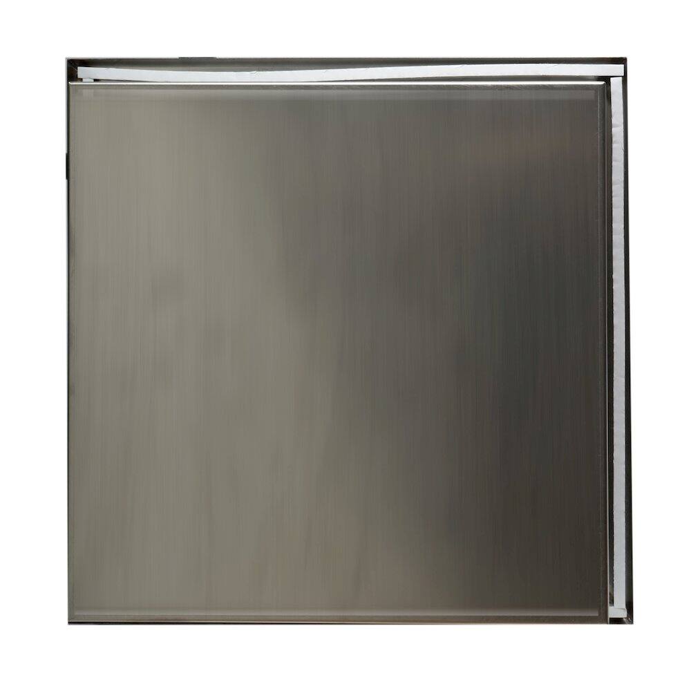 Left. Alfi - 16 x 16 Brushed Stainless Steel Square Single Shelf Bath Shower Niche - Stainless Steel.
