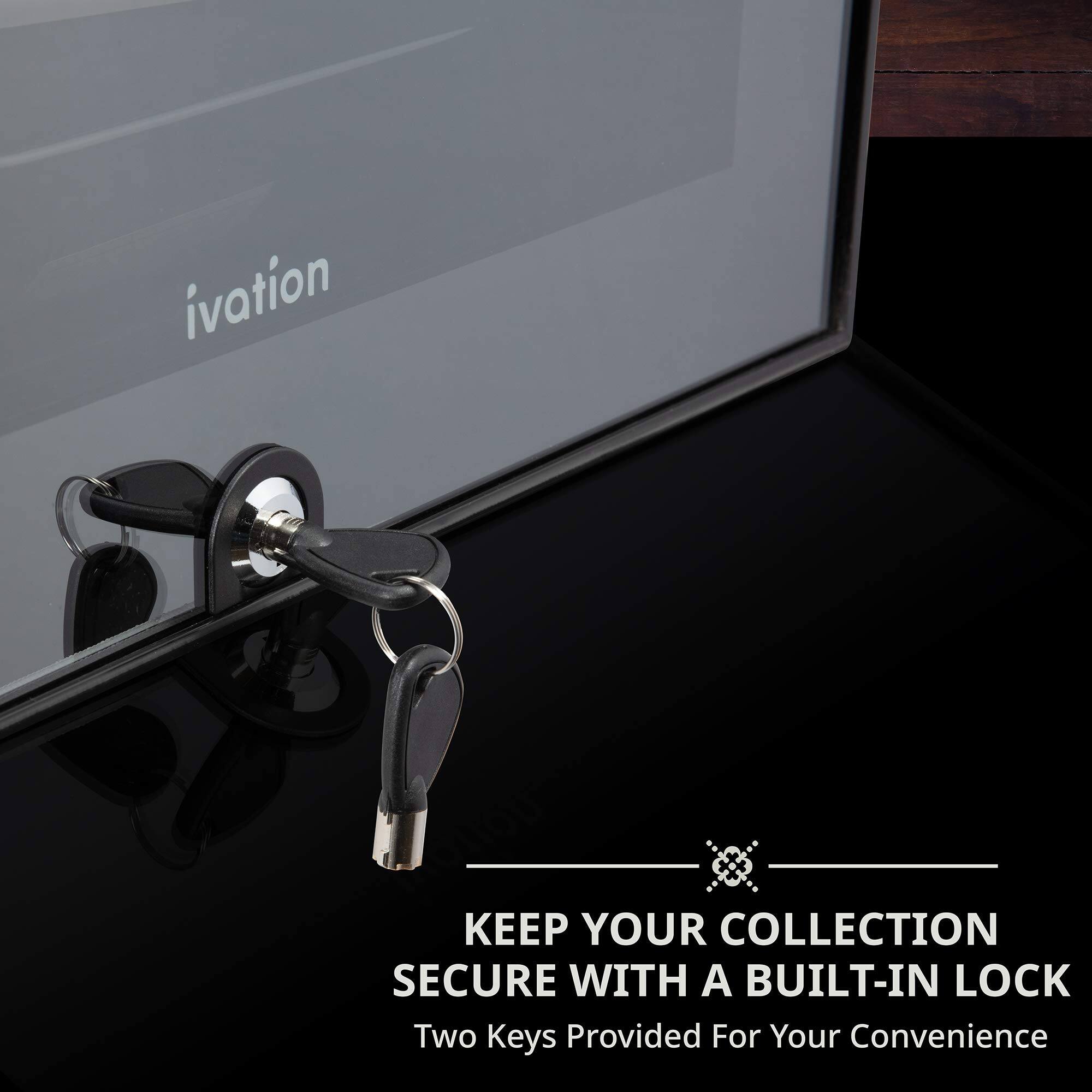 Keep Your Collection Secure with a Built-in Lock  
Two Keys Provided for Your Convenience