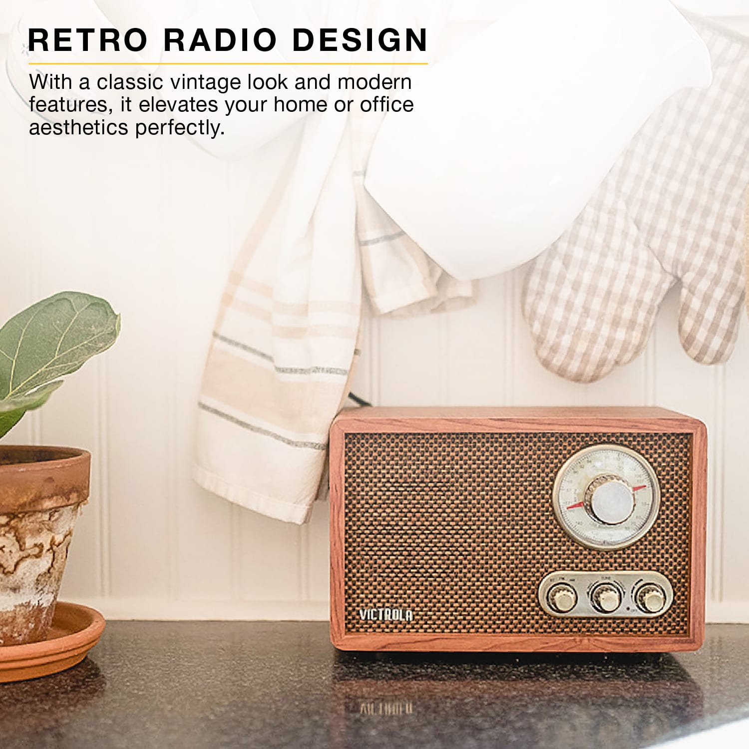 RETRO RADIO DESIGN
With a classic vintage look and modern features, it elevates your home or office aesthetics perfectly.