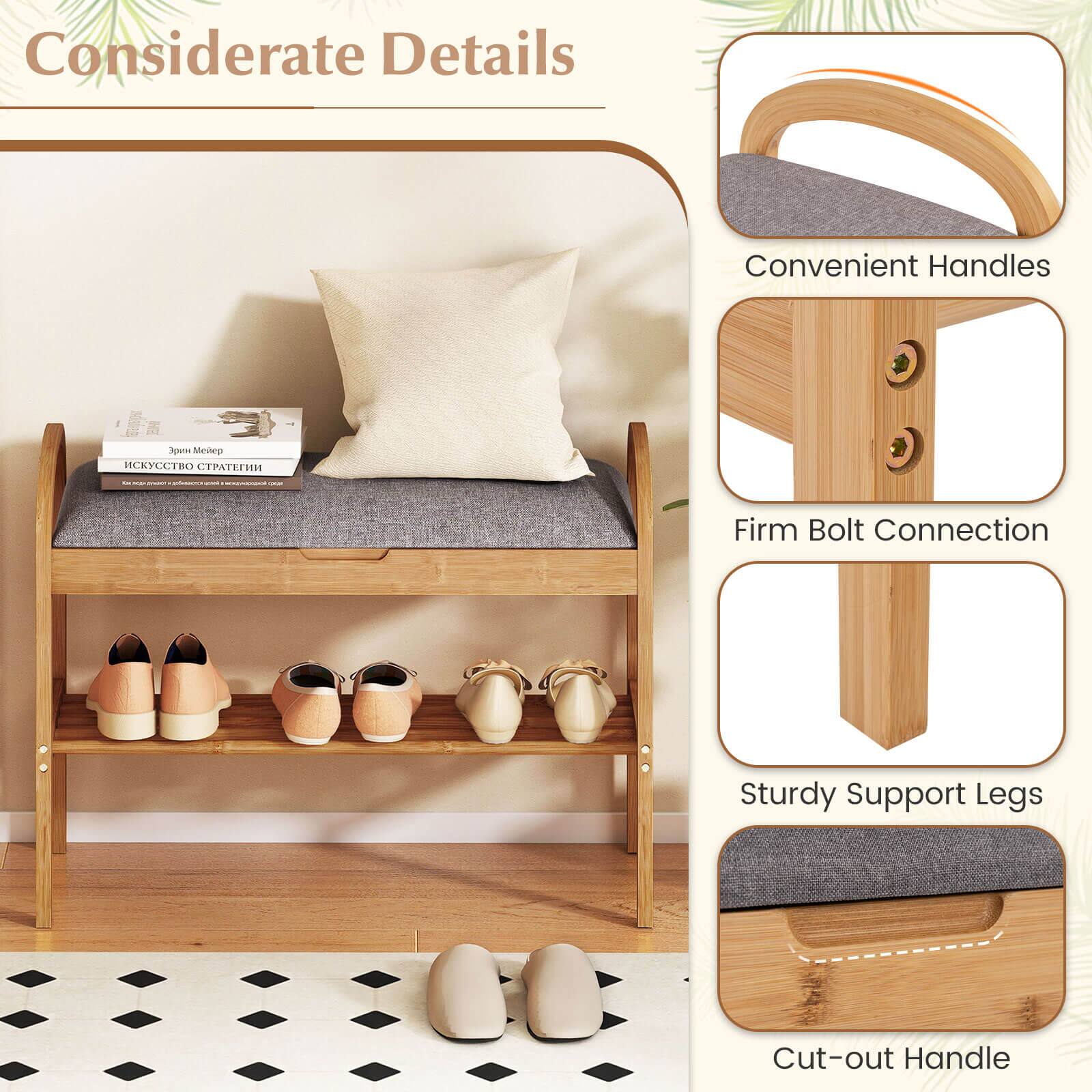 Considerate Details  
- Convenient Handles  
- Firm Bolt Connection  
- Sturdy Support Legs  
- Cut-out Handle