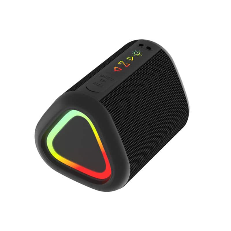 PRIMEPLUS - Portable Bluetooth Speaker with Lights, Small Wireless Speaker, All Day Playtime, BT 5.3, TWS Pairing - Black