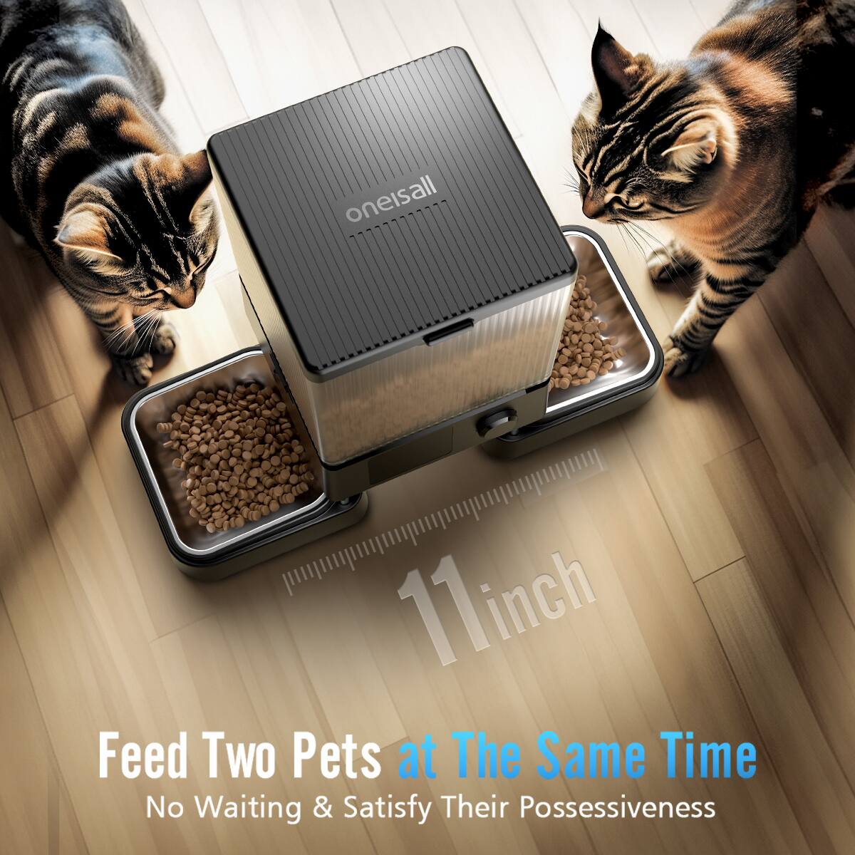 oneisall 11inch Feed Two Pets at The Same Time. No Waiting & Satisfy Their Possessiveness.