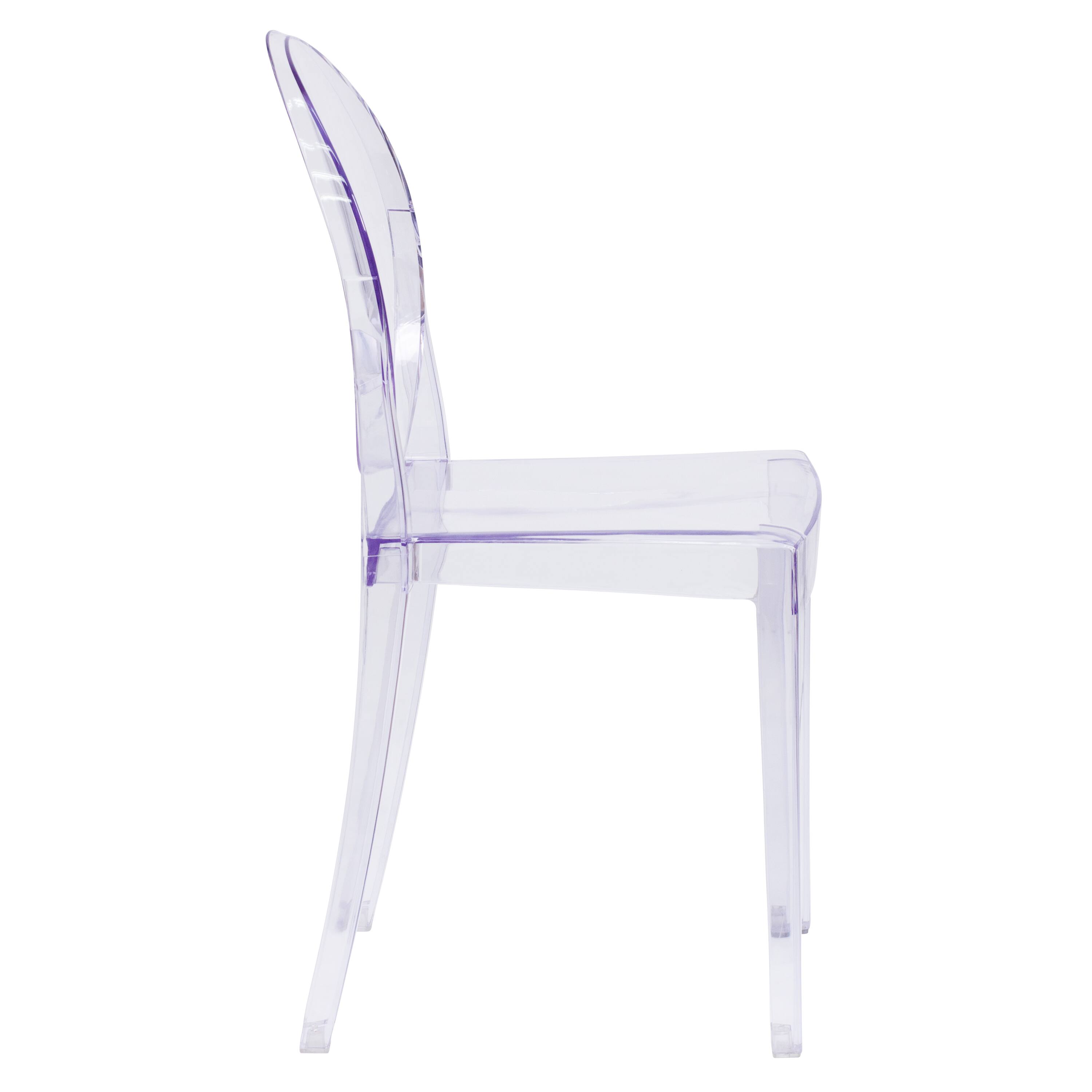 Alt View 7. Emma + Oliver - 4 Pack Ghost Side Chair - Clear.