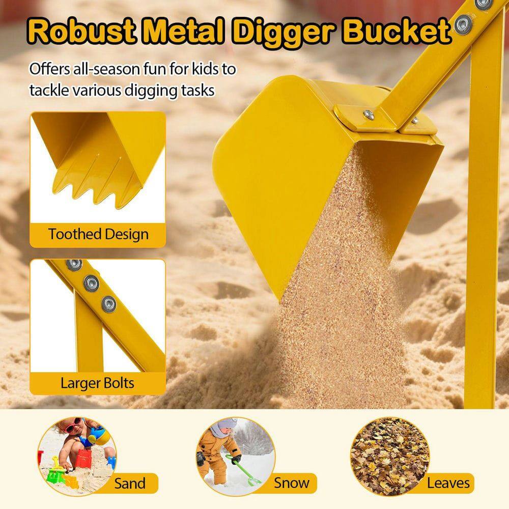 Robust Metal Digger Bucket

Offers all-season fun for kids to tackle various digging tasks

- Toothed Design
- Larger Bolts

Sand, Snow, Leaves