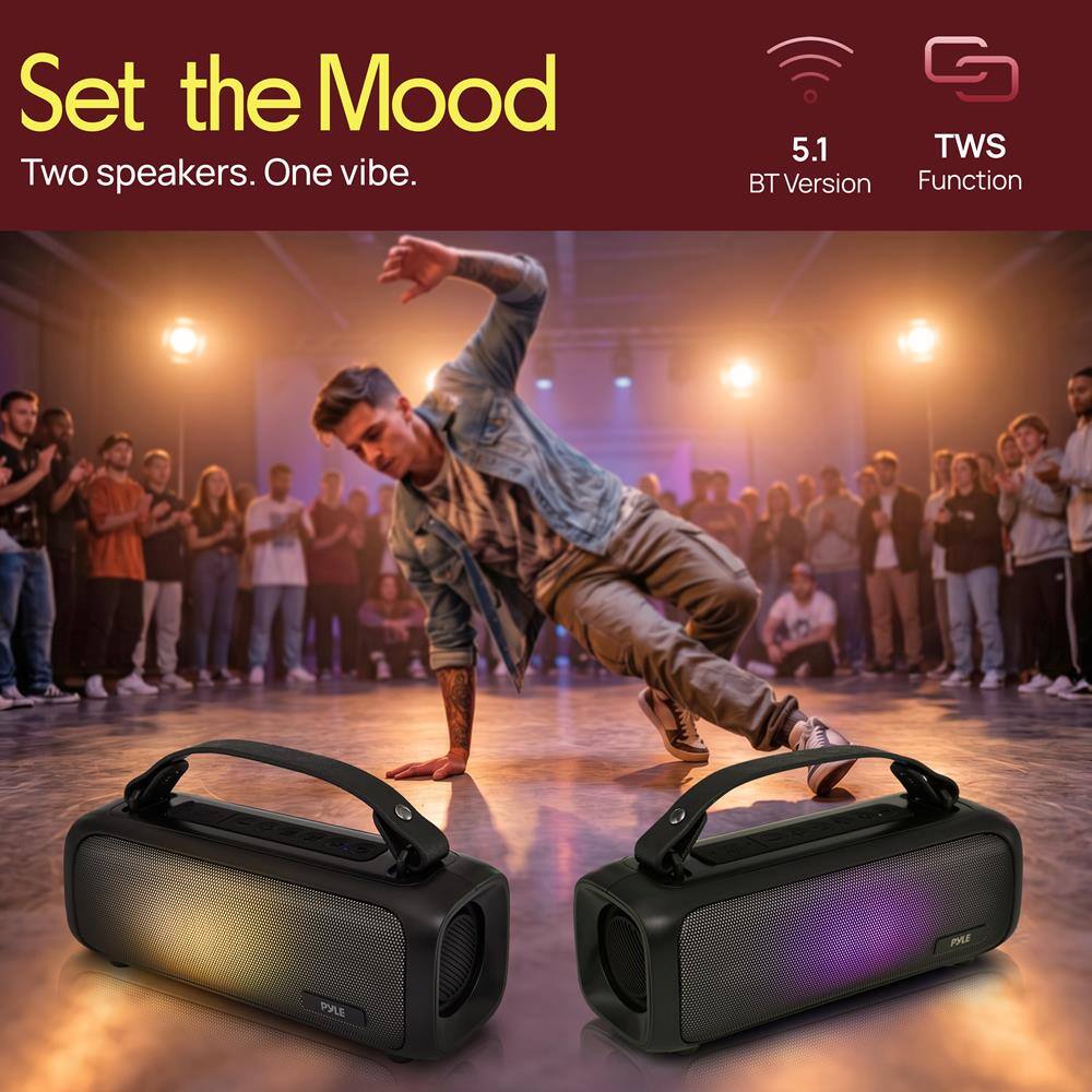 Set the Mood  
Two speakers. One vibe.  

5.1 BT Version  
TWS Function