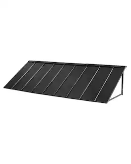 VEVOR - Fixed Metal Awning 104 x 36 in, Window Awning Door Canopy, Stable Triangle Steel Frame Awnings for Doors Exterior Rain - Black