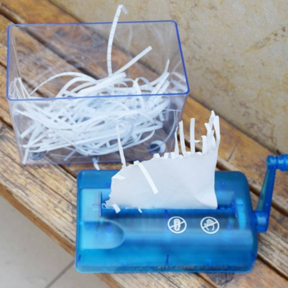 Angle. Loheer - Loheer Mini Manual Shredder Portable Hand Shredder A6 Paper Desktop Document Straight Cutter for Bills and Receipts.