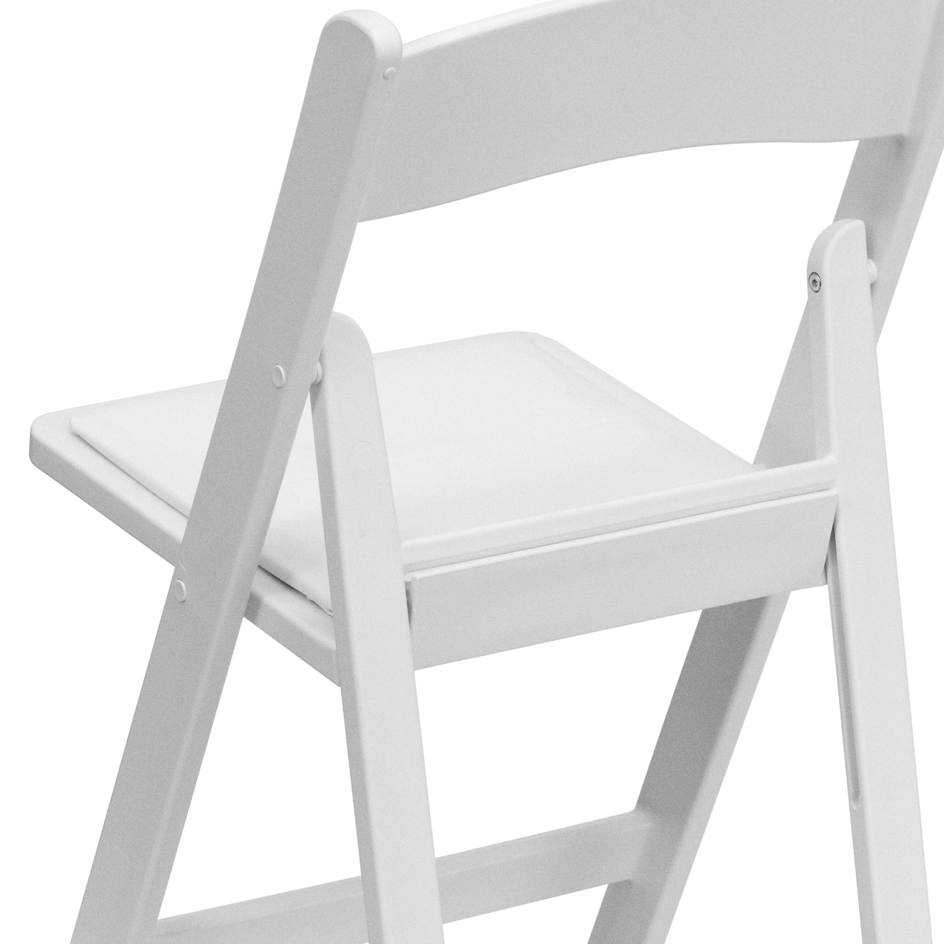 Alt View 10. Emma + Oliver - Folding Chair - Resin– 2 Pack 800LB Weight Capacity Event Chair - White.