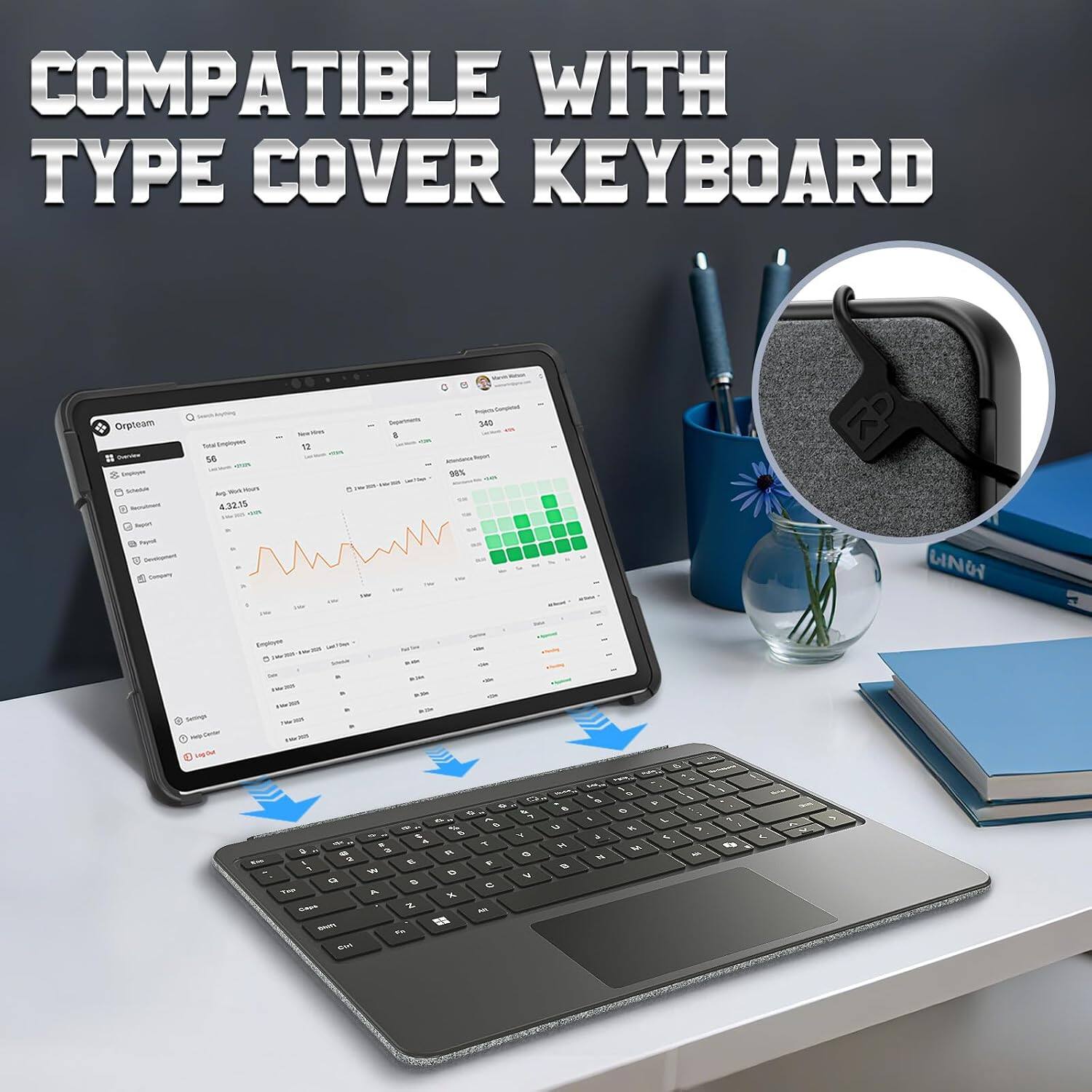 COMPATIBLE WITH TYPE COVER KEYBOARD

Orpteam Queniew Employee Schedule RacuDnerk Report Papol Company for Employees 56 by 4.32.15 on I'Me
Newe Wes
Depetments a 2015
340 - 98% 
LINOY
Sertings
Exployee sider
-
-  all 
-
Fito Pat
Em
WI 0 a 2 3 a THE Caps - em
O 6  TO % Q  $ 0 x 4 T D R e F W 0 $ e A x % Ah  on
O. 6 Y u Y W 0 B V
9 6 A N
5  O > 0  X & M
2 > -
- 1 ES
- 
2,