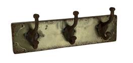 Upper Deck - Faux Aged Steel Finish Industrial Style Triple Metal Wall Hook - Gold