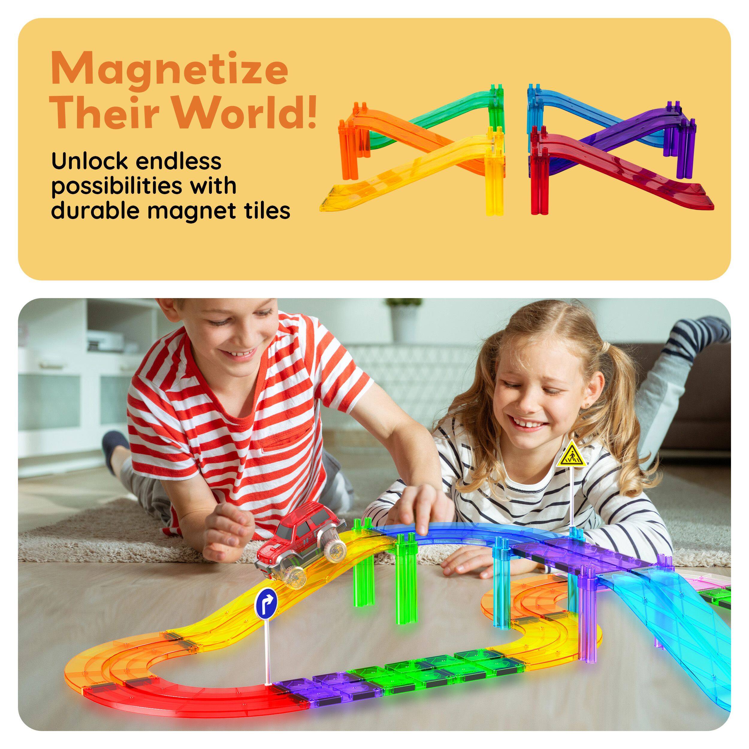Magnetize Their World! Unlock endless possibilities with durable magnet tiles.