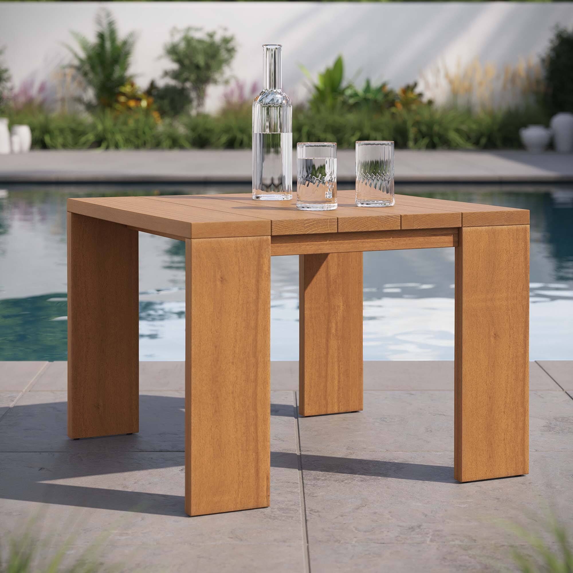 Front. Modway - Tahoe Outdoor Patio Acacia Wood Side Table by Modway - Natural.