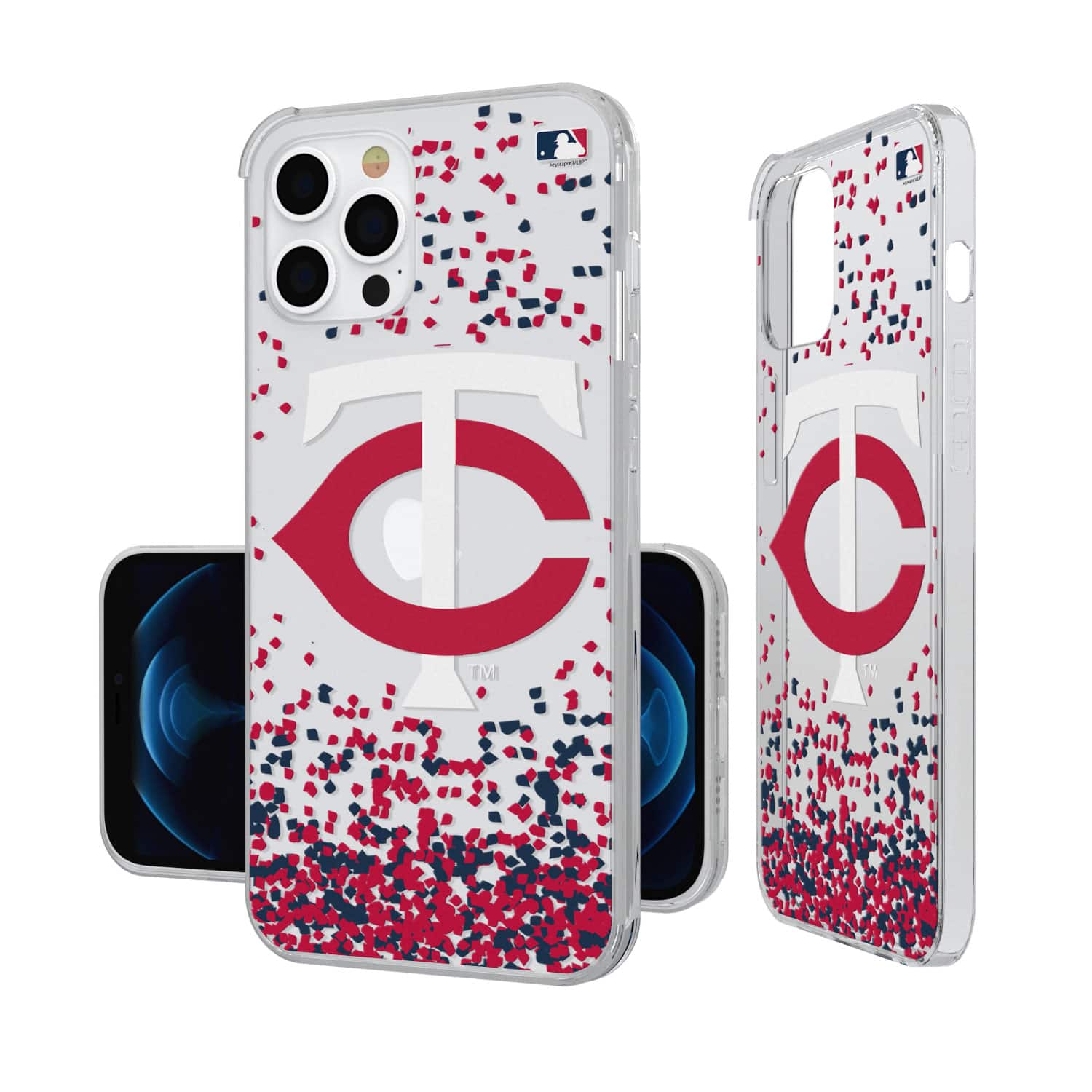 Keyscaper - MLB - Minnesota Twins - iPhone Confetti Design Clear Case - 13 mini - Multicolor