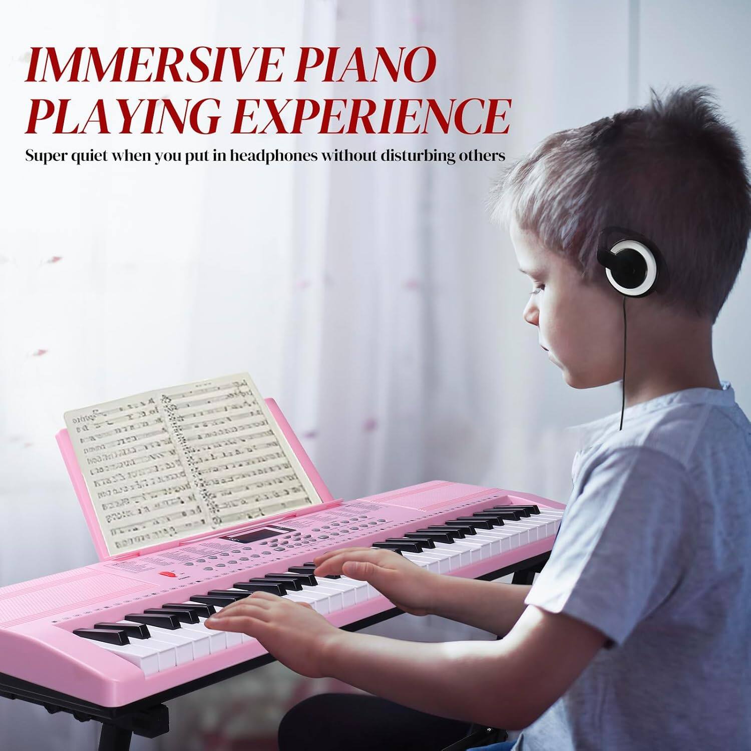 IMMERSIVE PIANO PLAYING EXPERIENCE  
Super quiet when you put in headphones without disturbing others