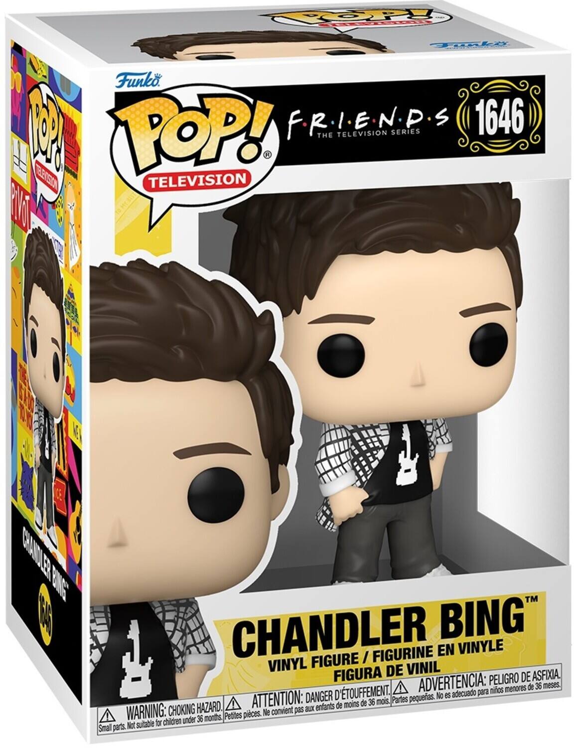 POP! Funko. FRIENDS THE TELEVISION SERIES 1646 TELEVISION POP! TELEVISION H FS BRANDLER BNS TM CHANDLER BING FIGURINE EN VINYLE 1 FIGURE / VINYL DE VINIL FIGURA ADVERTENCIA: PELIGRO DE ASFIXIA. menores de 36 meses. D'TOUFFEMENT. adecuado para nios DANGER pequeas. No es HAZARD. ATTENTION: aux enfants de moins de 36 mois. Partes WARNING: CHOKING Petites pices. Ne convient pas children under 36 months Not suitable for Smal parts.