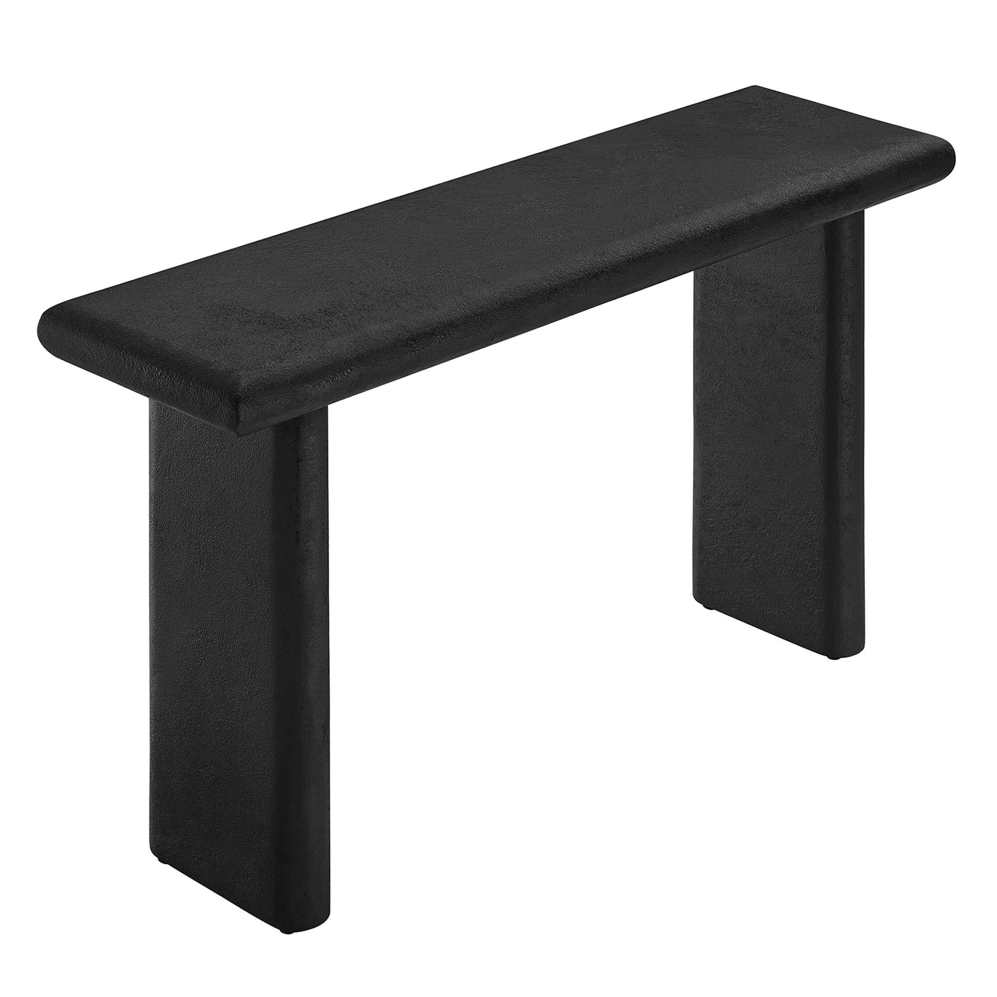 Alt View 4. Modway - Relic Concrete Textured Console Table by Modway - Black.