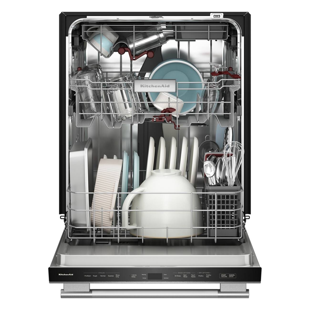 Angle. KitchenAid - KitchenAid - KitchenAid® 360° Max Jets™ Third Rack Dishwasher with ProDry™ System 44 dBA - PrintShield Stainless.