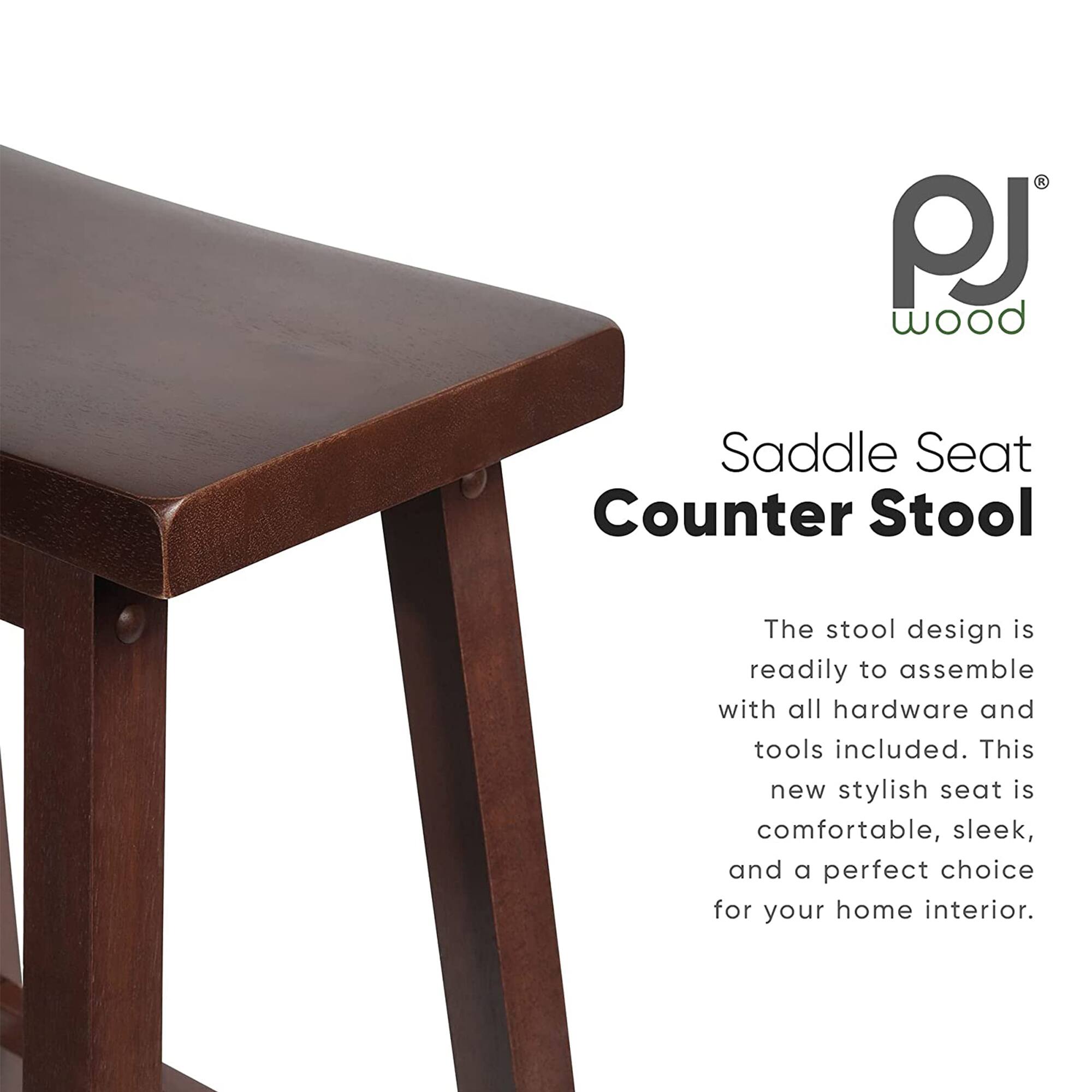 PJ Wood Saddle Seat Counter Stool

The stool design is readily to assemble with all hardware and tools included. This new stylish seat is comfortable, sleek, and a perfect choice for your home interior.