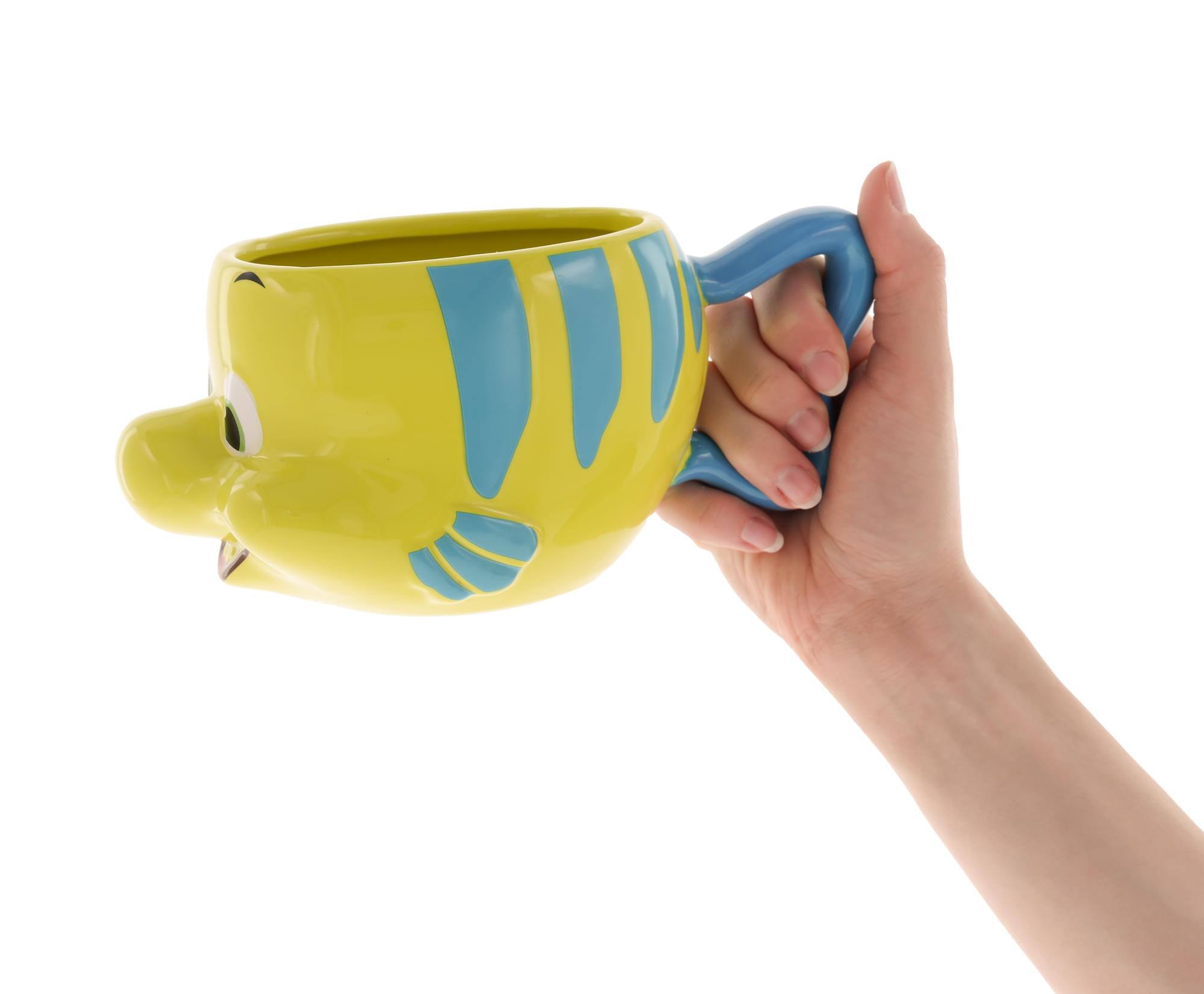 Alt View 3. Silver Buffalo - Disney The Little Mermaid Flounder 3D Sculpted Ceramic Mug | Holds 20 Ounces - Yellow.