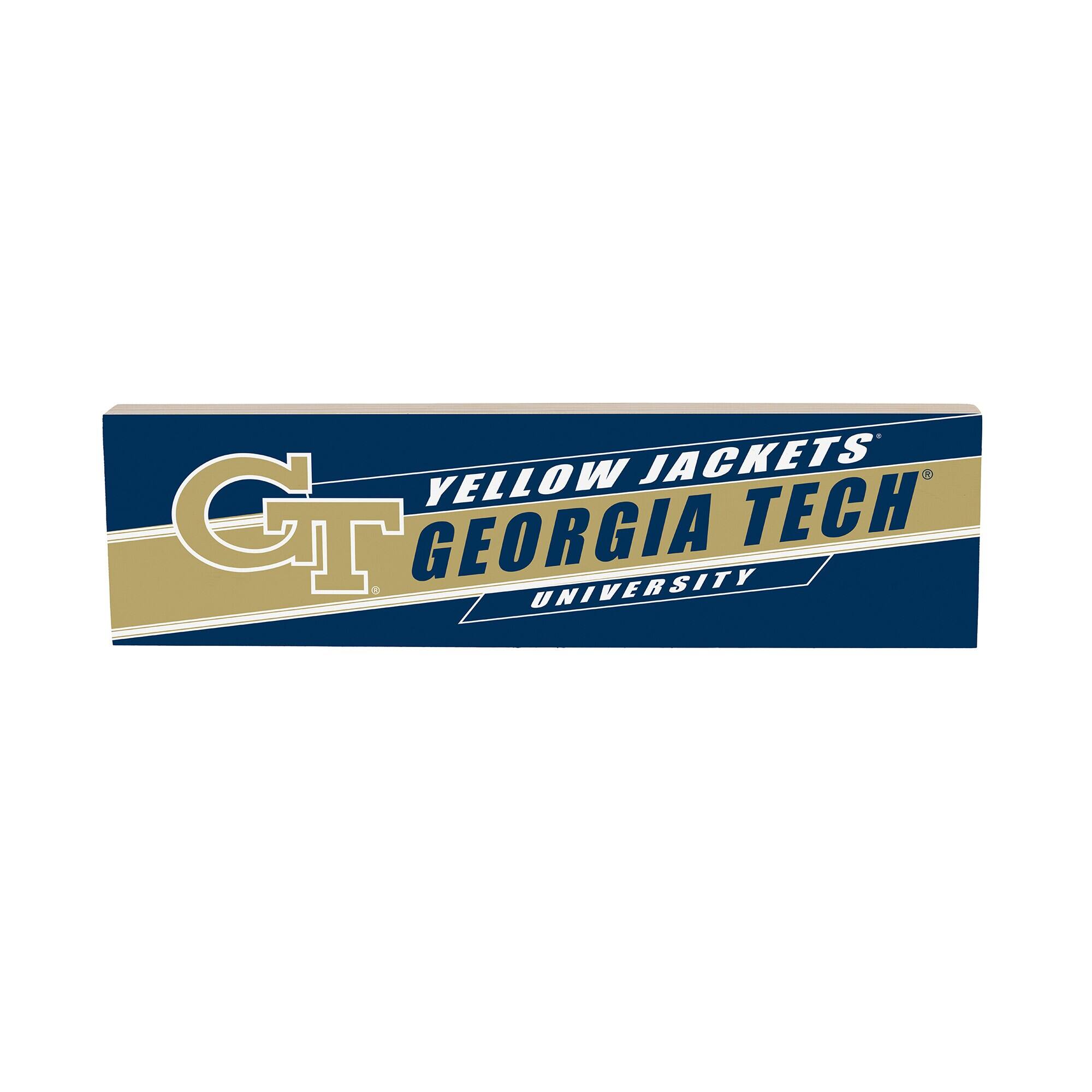 Georgia Tech Yellow Jackets 5" x 18" Shadow Logo Wood Mantle Sign