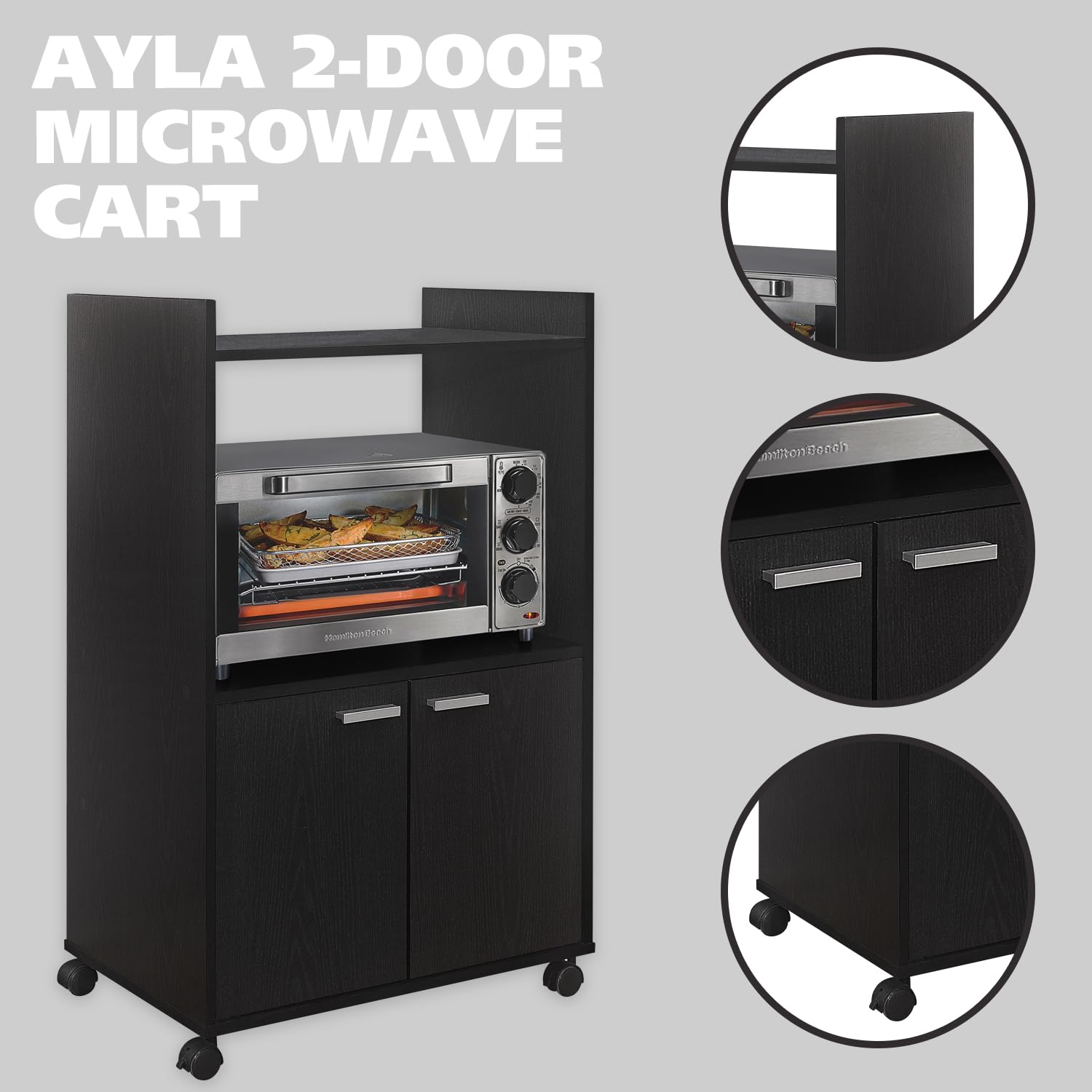 AYLA 2-DOOR MICROWAVE CART