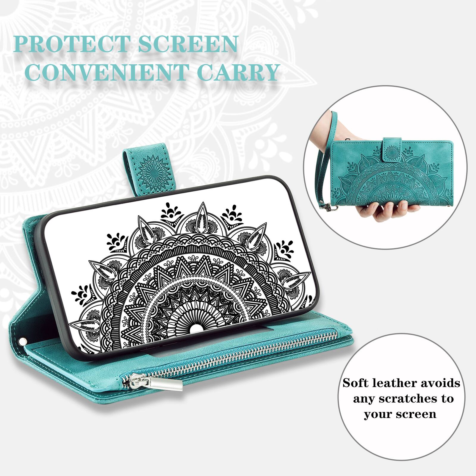 PROTECT SCREEN  
CONVENIENT CARRY  

Soft leather avoids any scratches to your screen