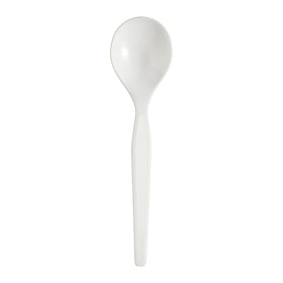 Alt View 3. Dixie - Heavy-Weight Polystyrene Plastic Soup Spoons by GP PRO, 1000/Carton - White.