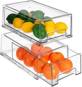 Sorbus - Fridge Storage Drawers, Pull Out Stackable Organizer