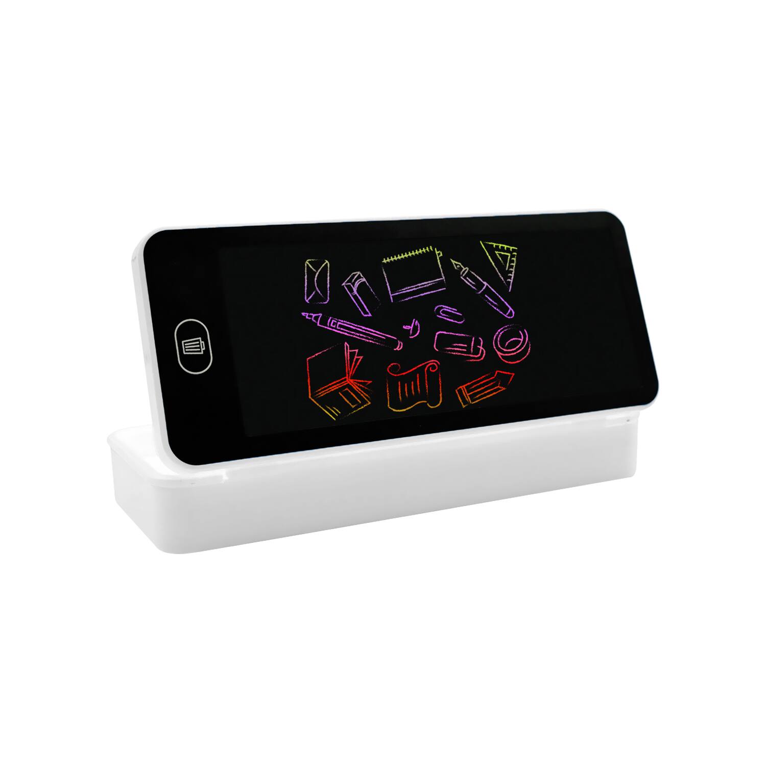 Front. Sahara - Digital Notepad Storage Case Organizer for Stylus, Pens & Pencils | School, Home & Office - White.