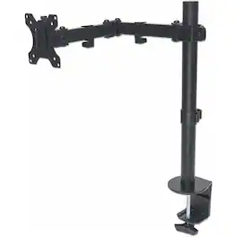 Manhattan - Desk Mount for TV & Monitors (Full Motion), For screens 13" to 27" , Clamp fitting to desk, VESA compatability: 75x75mm - Black
