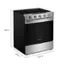The text on the image reads: "38.17" H x 29.18" D x 29.87" W." This indicates the dimensions of the stove, with the height being 38.17 inches, the depth being 29.18 inches, and the width being 29.87 inches.