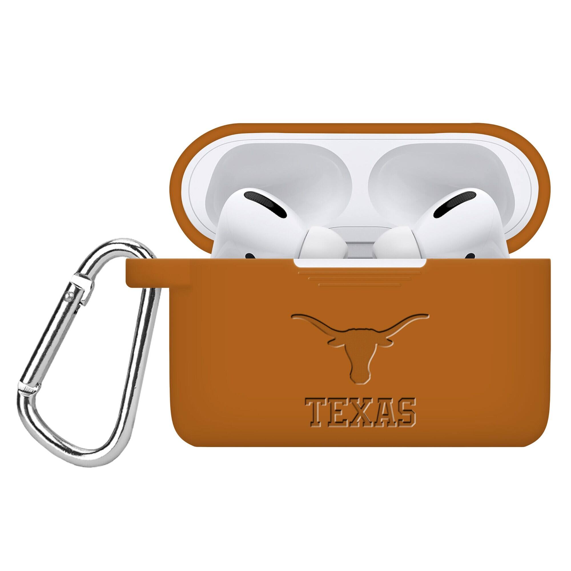 Front. Affinity Bands - Texas Longhorns Debossed Silicone Airpods Pro Case Cover - No Size - Multicolor.