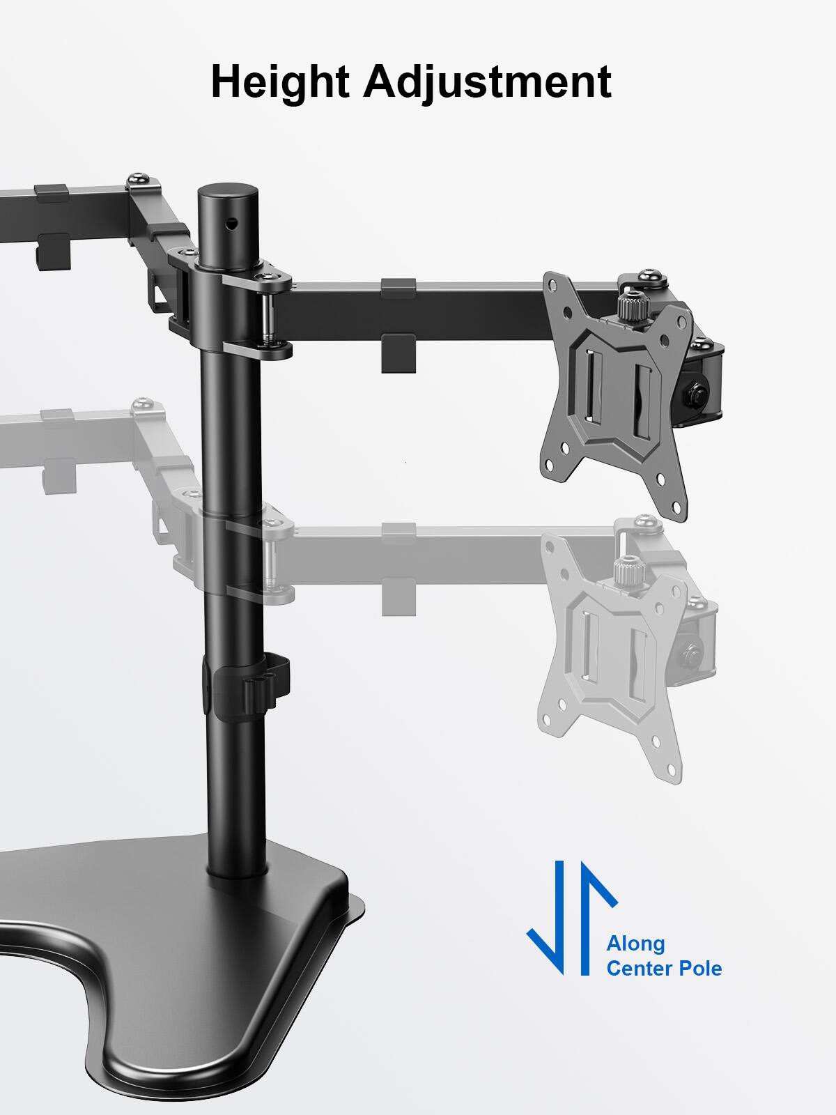 Height Adjustment, Along Center Pole