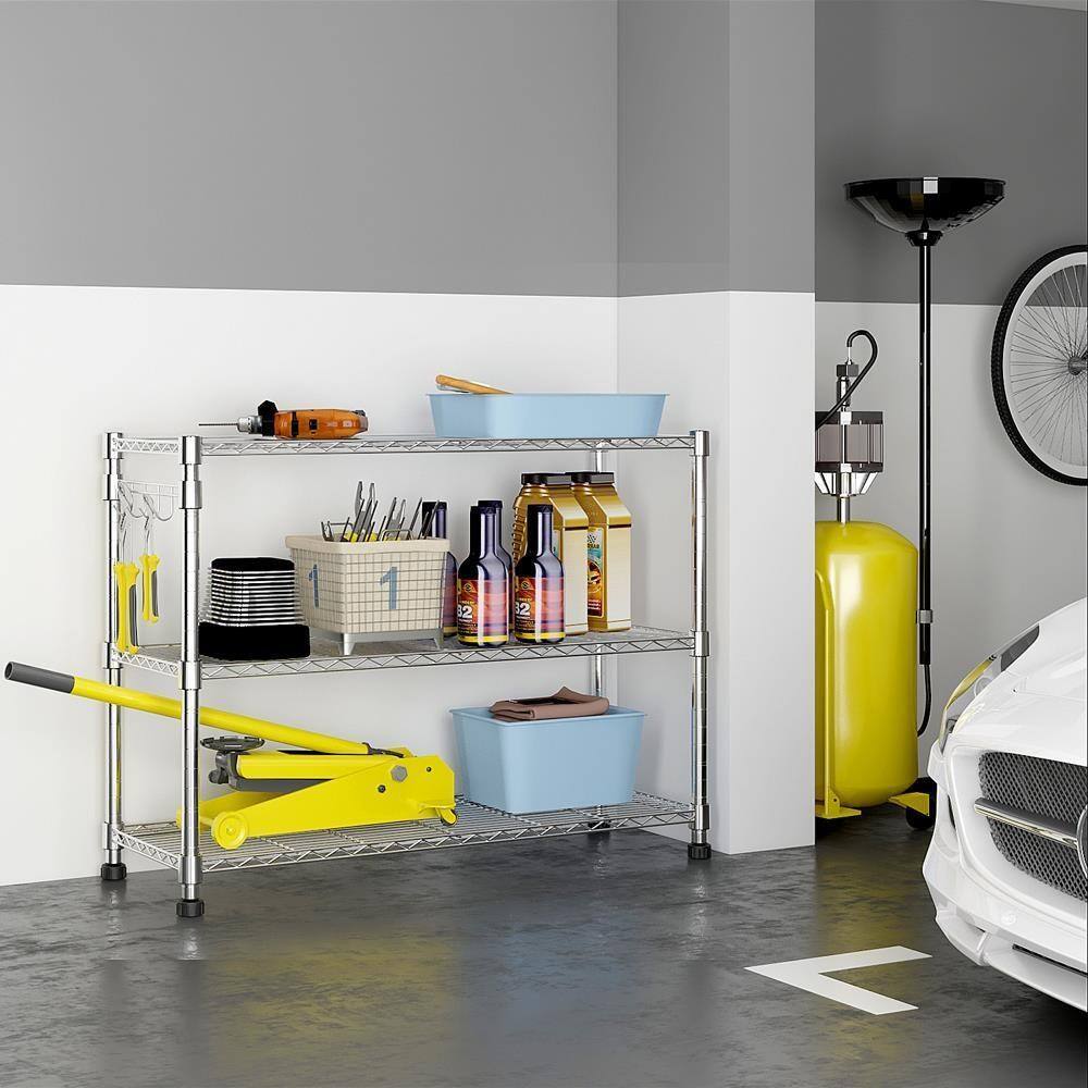 Alt View 7. Winado - 46" x 18" x 82" 6 Tier Heavy Duty Rolling Storage Shelf Shelving Unit Metal Rack Oragnizer Bookshelf for Home Garage - Silver.