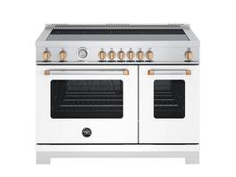 Bertazzoni - 48" Master Series Induction Range - Bianco Matt/Gold - White