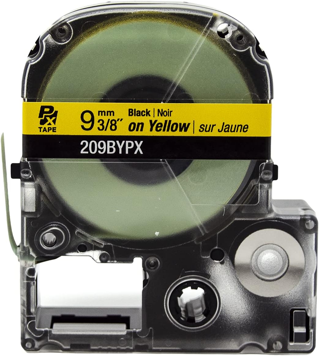 9 mm 3/8" Black | Noir on Yellow | sur Jaune  
209BYPX