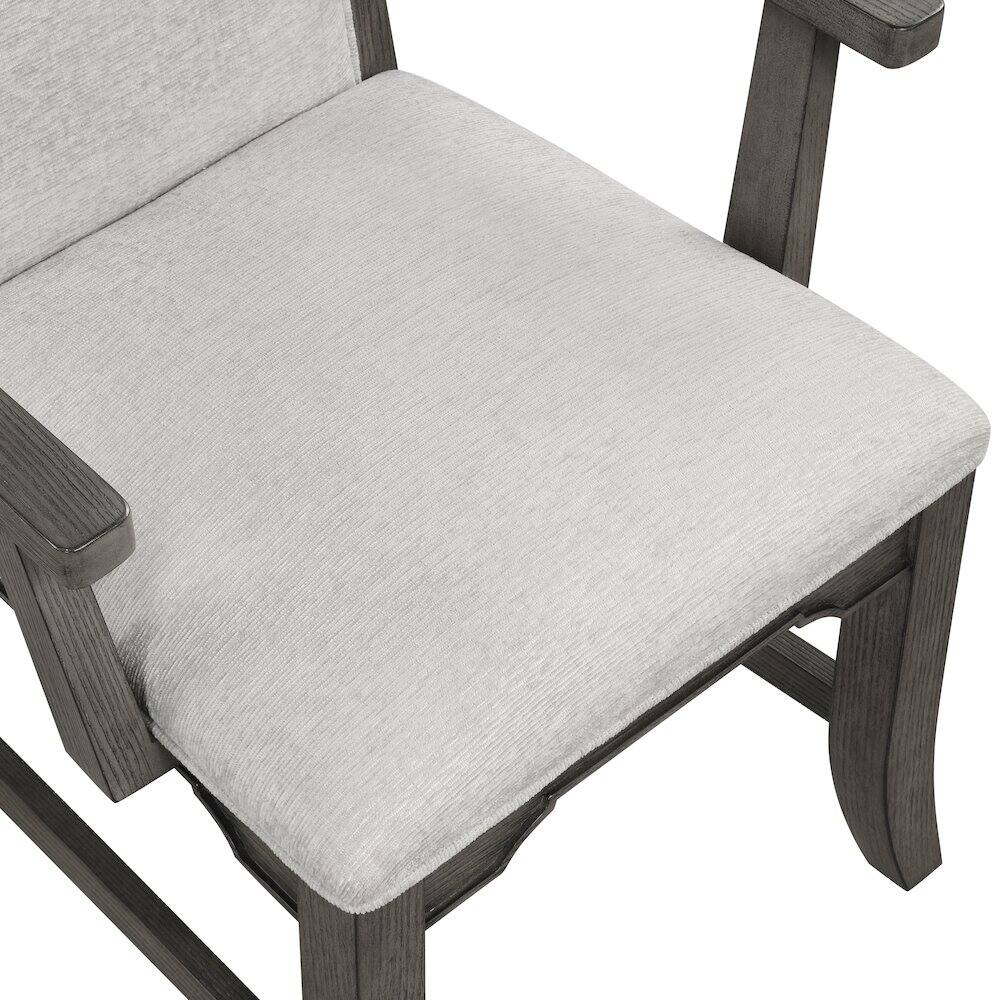 Alt View 2. New Classic Furniture - New Classic Furniture Lisbon Wood Dining Arm Chair in Gray (Set of 2) - Gray.